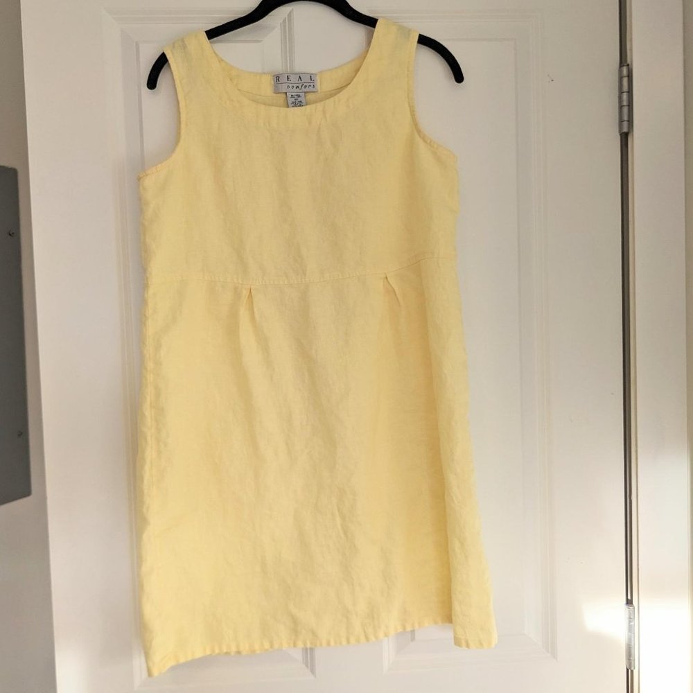 Vintage Yellow Linen Dress Real Comfort size 8